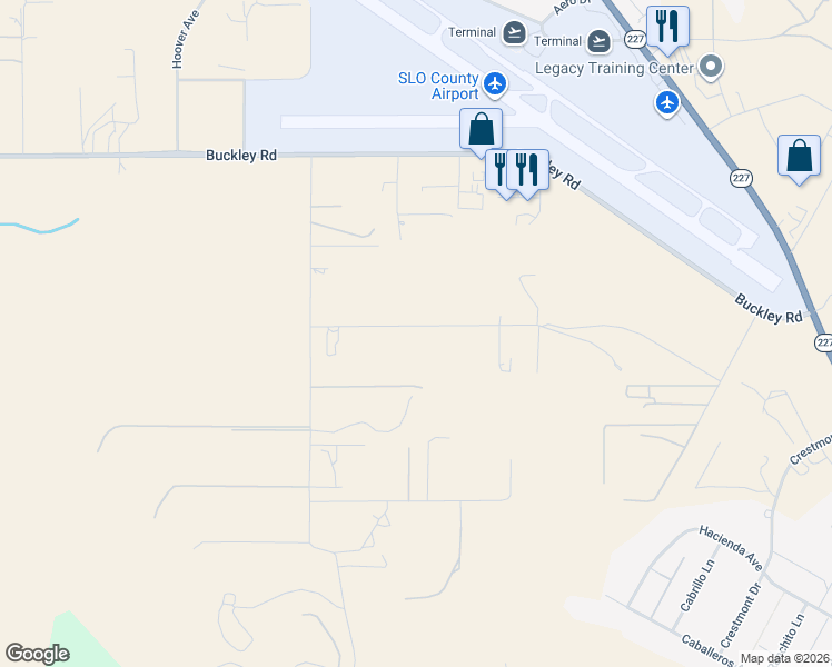 map of restaurants, bars, coffee shops, grocery stores, and more near 693 Evans Road in San Luis Obispo