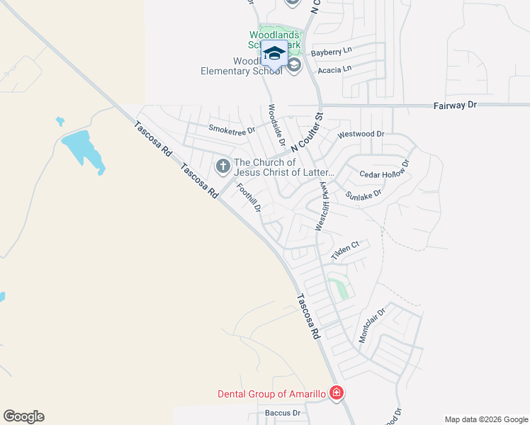 map of restaurants, bars, coffee shops, grocery stores, and more near 6901 Malibu Way in Amarillo