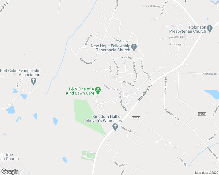 map of restaurants, bars, coffee shops, grocery stores, and more near 8281 Carob Tree Lane in Charlotte