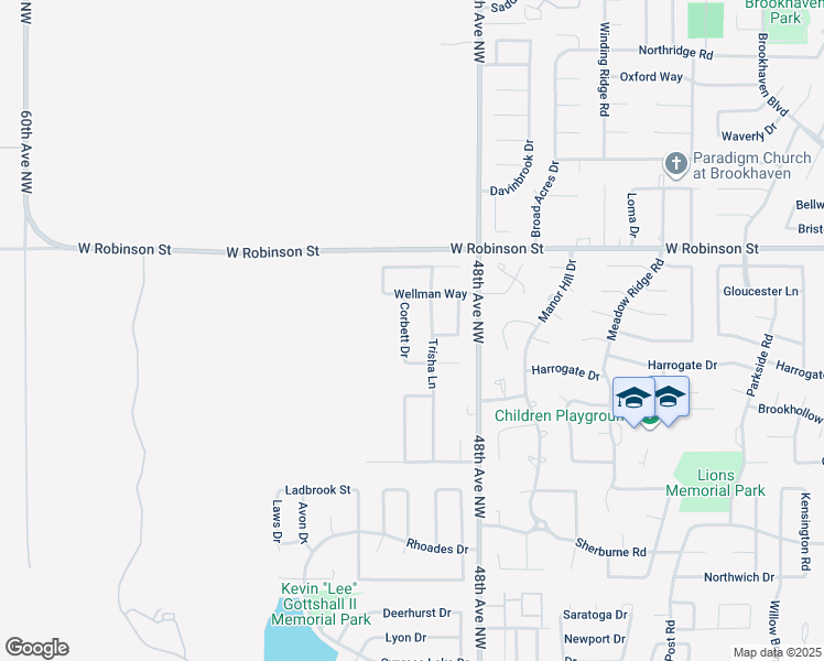 map of restaurants, bars, coffee shops, grocery stores, and more near 1001 Corbett Drive in Norman