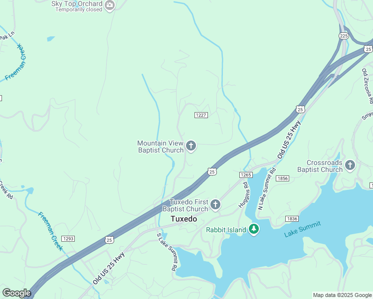 map of restaurants, bars, coffee shops, grocery stores, and more near 472 Mountain View Church Road in Zirconia