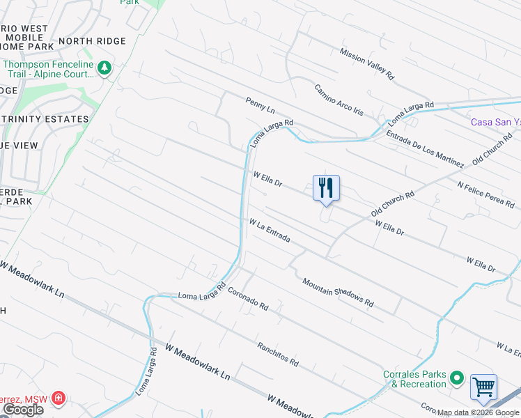 map of restaurants, bars, coffee shops, grocery stores, and more near 300 Rafael Court in Corrales