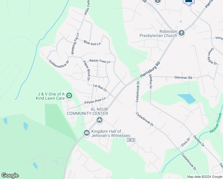 map of restaurants, bars, coffee shops, grocery stores, and more near 13913 Pinyon Pine Lane in Charlotte
