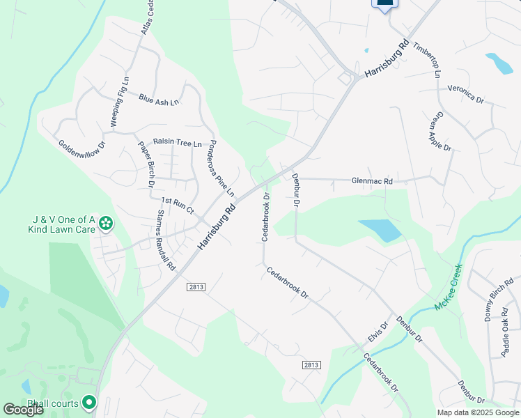 map of restaurants, bars, coffee shops, grocery stores, and more near 8601 Cedarbrook Drive in Charlotte