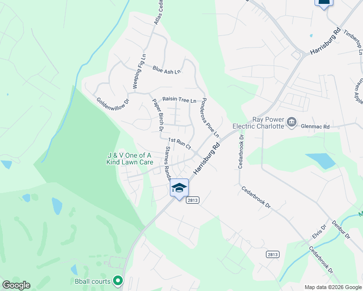 map of restaurants, bars, coffee shops, grocery stores, and more near 8811 1st Run Court in Charlotte