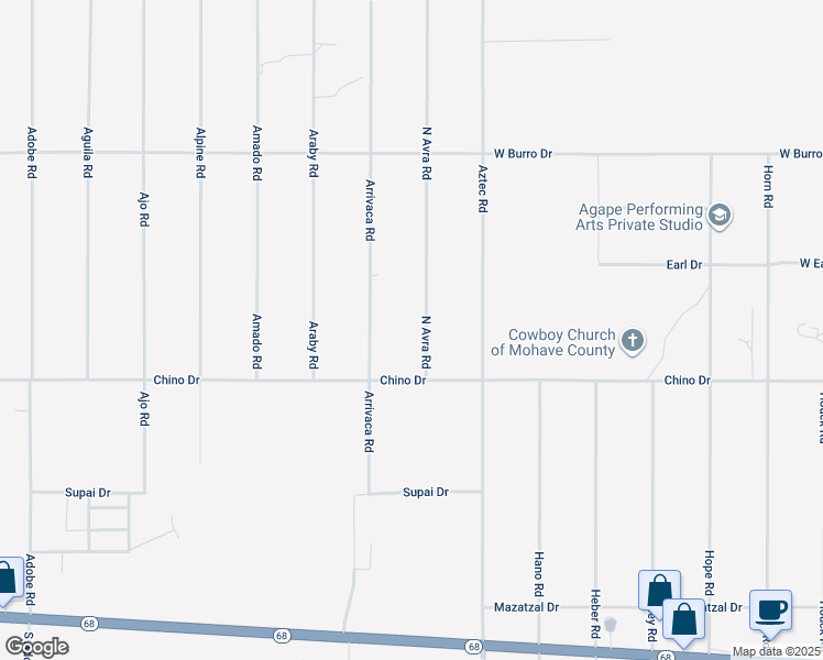map of restaurants, bars, coffee shops, grocery stores, and more near 3577 North Avra Road in Golden Valley