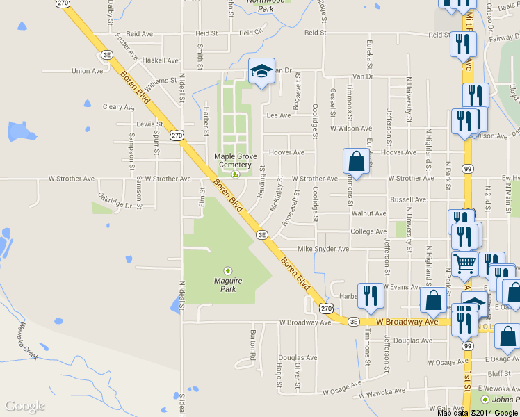 map of restaurants, bars, coffee shops, grocery stores, and more near 816 Harding Street in Seminole