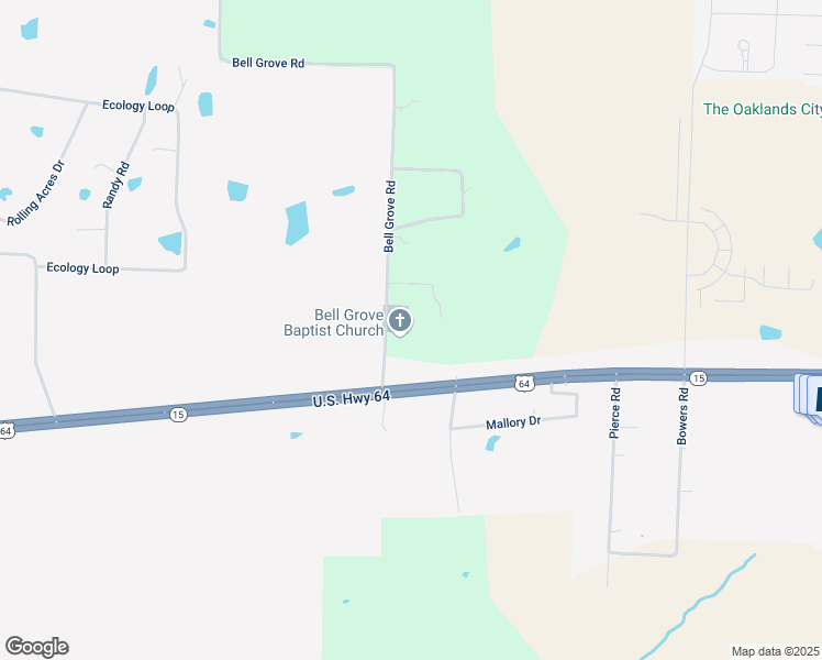 map of restaurants, bars, coffee shops, grocery stores, and more near 5425 U.S. 64 in Oakland
