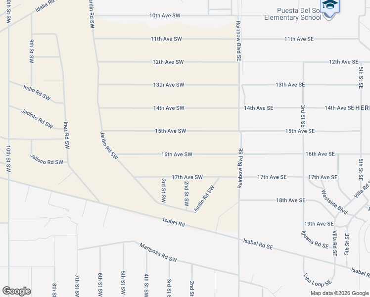 map of restaurants, bars, coffee shops, grocery stores, and more near 197 16th Avenue Southwest in Rio Rancho