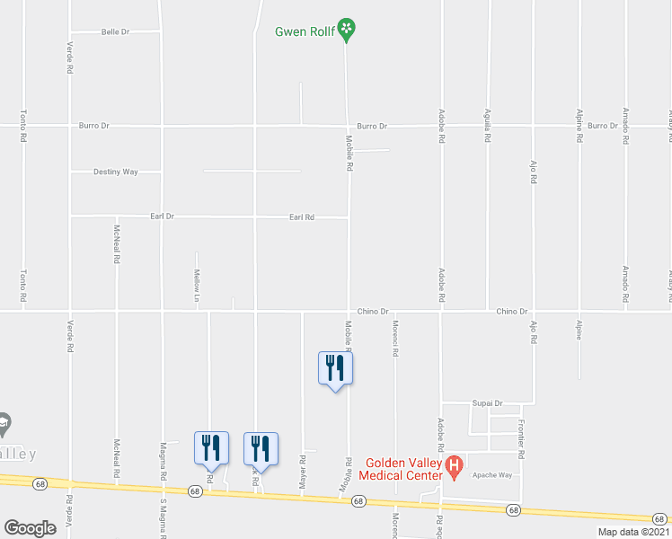 map of restaurants, bars, coffee shops, grocery stores, and more near 3539 Mobile Rd in Golden Valley