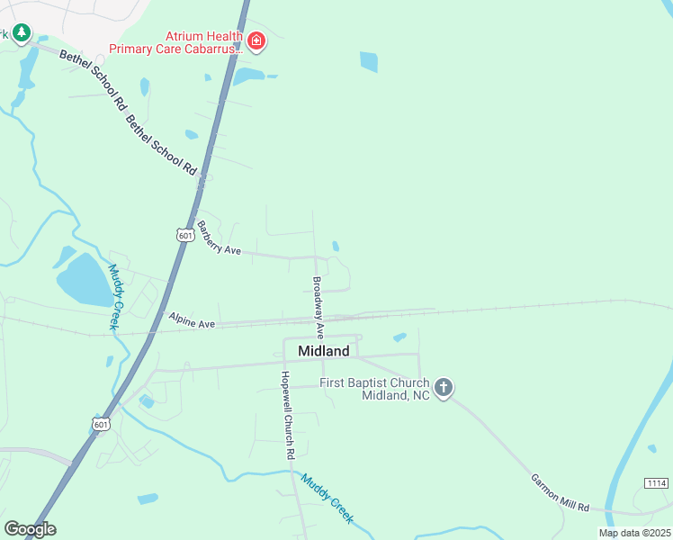 map of restaurants, bars, coffee shops, grocery stores, and more near 13575 Broadway Avenue in Midland