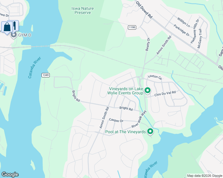 map of restaurants, bars, coffee shops, grocery stores, and more near 4962 El Molino Drive in Charlotte