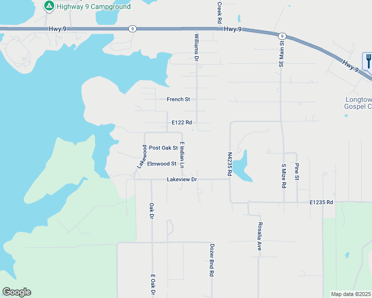map of restaurants, bars, coffee shops, grocery stores, and more near 115 East Indian Lane in Eufaula