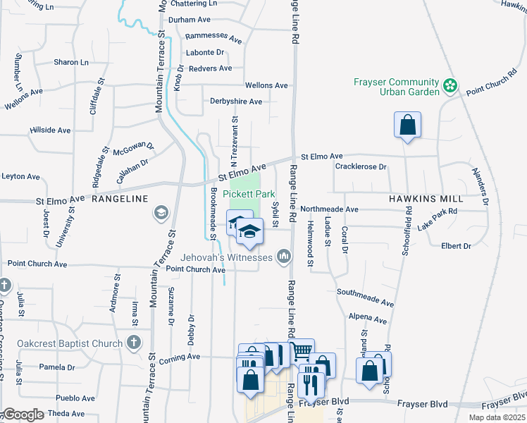 map of restaurants, bars, coffee shops, grocery stores, and more near 3844 Edenburg Drive in Memphis