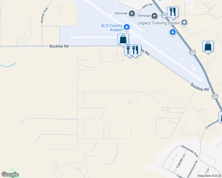 map of restaurants, bars, coffee shops, grocery stores, and more near 693 Evans Road in San Luis Obispo