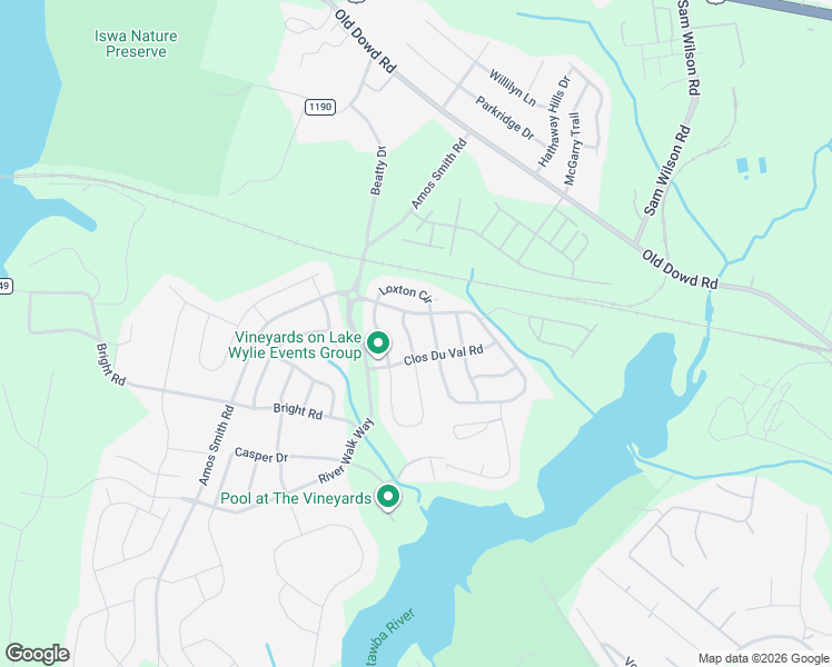 map of restaurants, bars, coffee shops, grocery stores, and more near 8627 Sequoia Grove Lane in Charlotte