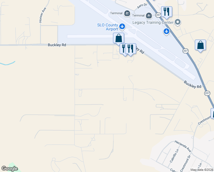 map of restaurants, bars, coffee shops, grocery stores, and more near 693 Evans Road in San Luis Obispo