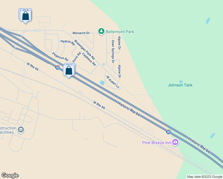 map of restaurants, bars, coffee shops, grocery stores, and more near 9092 West Slate Mountain Trail in Bellemont