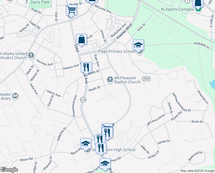 map of restaurants, bars, coffee shops, grocery stores, and more near 707 East Avenue in Belmont