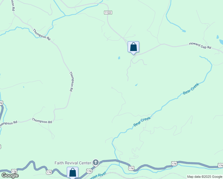 map of restaurants, bars, coffee shops, grocery stores, and more near 38 Buzzards Rest Trail in Saluda