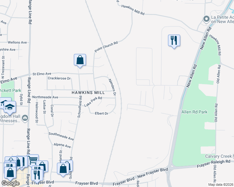 map of restaurants, bars, coffee shops, grocery stores, and more near 2985 Lake Park Road in Memphis