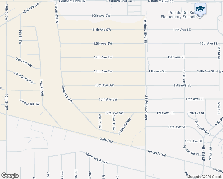 map of restaurants, bars, coffee shops, grocery stores, and more near 197 16th Avenue Southwest in Rio Rancho