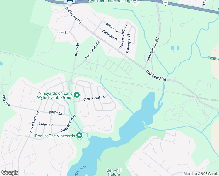 map of restaurants, bars, coffee shops, grocery stores, and more near 8356 Merryvale Lane in Charlotte