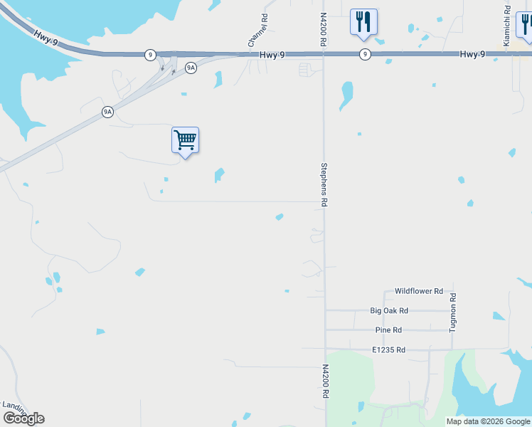 map of restaurants, bars, coffee shops, grocery stores, and more near 195 Cardell Way in Eufaula