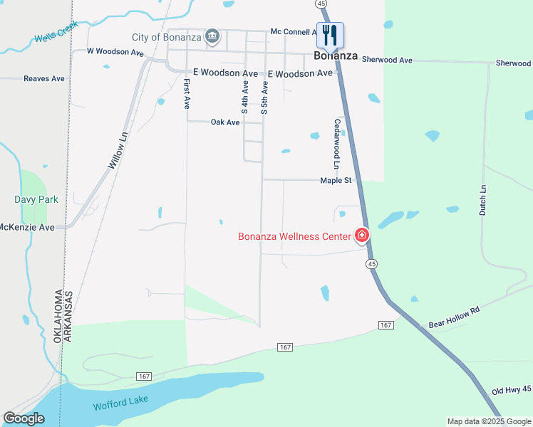 map of restaurants, bars, coffee shops, grocery stores, and more near 733-1099 South 5th Avenue in Bonanza