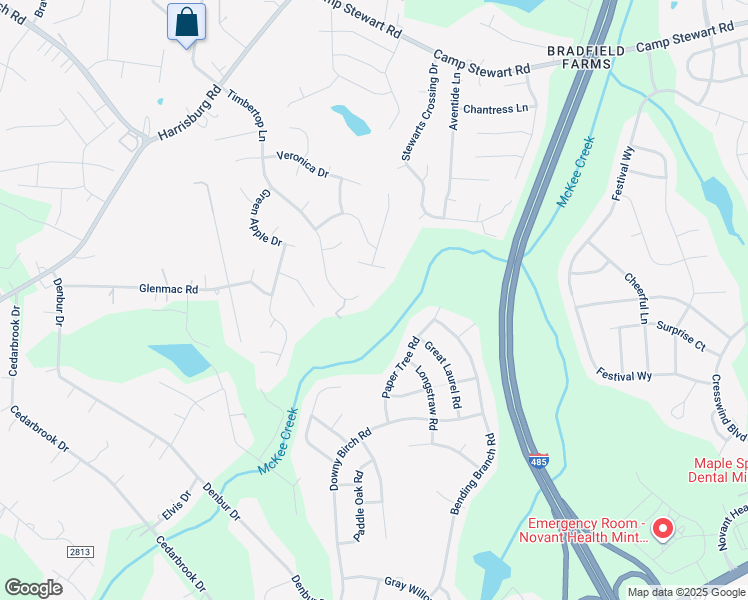 map of restaurants, bars, coffee shops, grocery stores, and more near 9936 Peppermint Lane in Charlotte