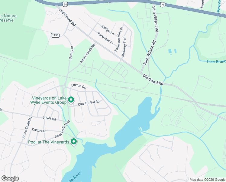 map of restaurants, bars, coffee shops, grocery stores, and more near 9403 Notebook Trail in Charlotte