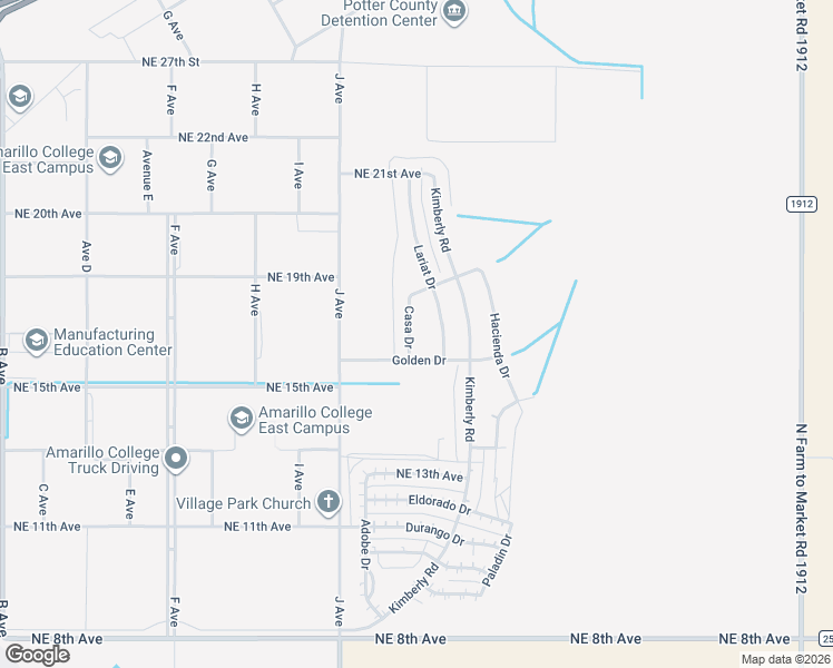 map of restaurants, bars, coffee shops, grocery stores, and more near 1606 Casa Drive in Amarillo