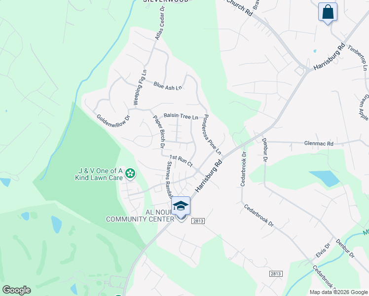 map of restaurants, bars, coffee shops, grocery stores, and more near in Charlotte