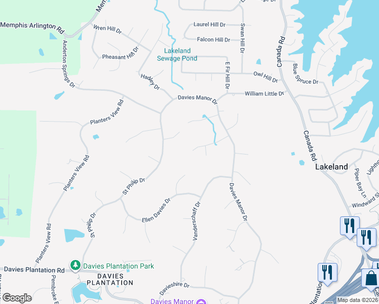 map of restaurants, bars, coffee shops, grocery stores, and more near 9306 John Thomas Cove in Memphis