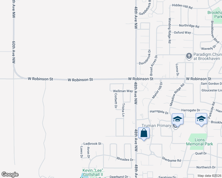 map of restaurants, bars, coffee shops, grocery stores, and more near 4916 Wellman Drive in Norman