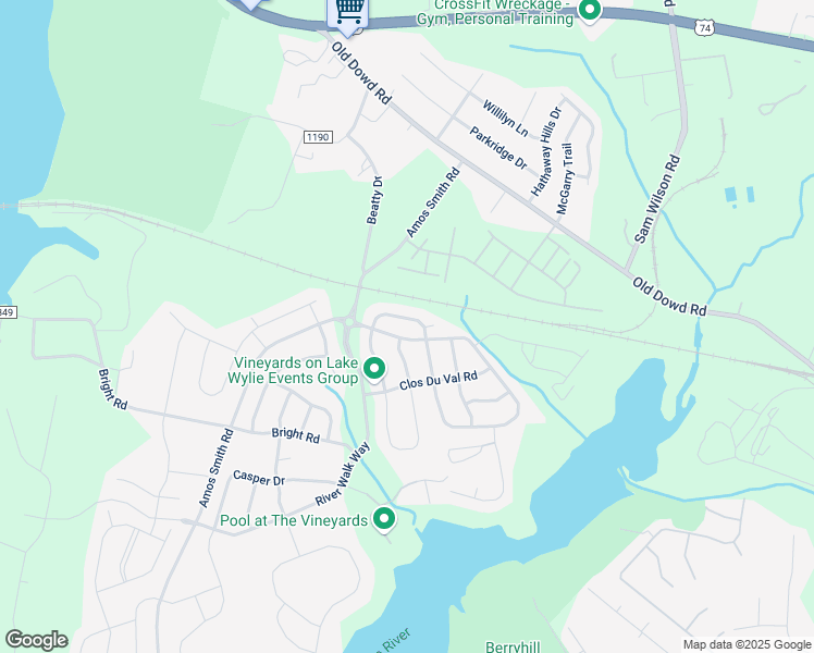 map of restaurants, bars, coffee shops, grocery stores, and more near 8437 Loxton Circle in Charlotte