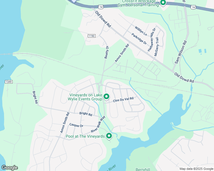 map of restaurants, bars, coffee shops, grocery stores, and more near 9614 Carneros Creek Road in Charlotte