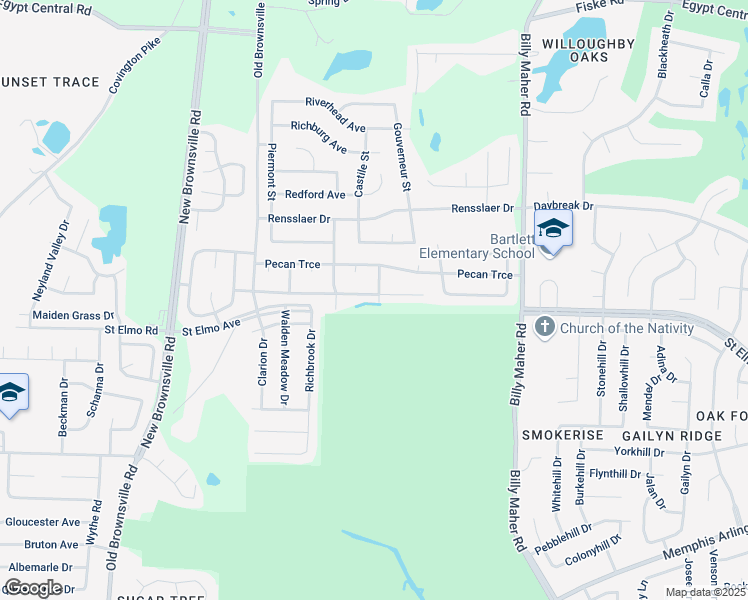 map of restaurants, bars, coffee shops, grocery stores, and more near 3885 Black Walnut Drive in Memphis