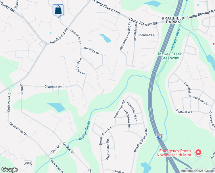 map of restaurants, bars, coffee shops, grocery stores, and more near 5108 Timbertop Lane in Charlotte