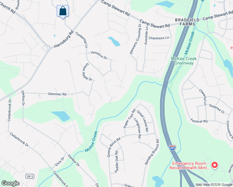 map of restaurants, bars, coffee shops, grocery stores, and more near 5108 Timbertop Lane in Charlotte