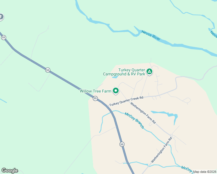 map of restaurants, bars, coffee shops, grocery stores, and more near 113 Turkey Quarter Creek Road in New Bern