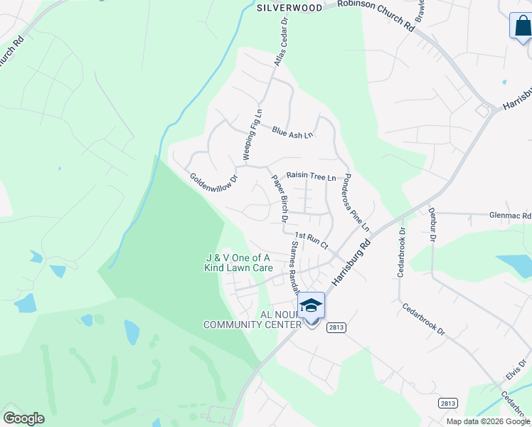 map of restaurants, bars, coffee shops, grocery stores, and more near 7036 Agava Lane in Charlotte