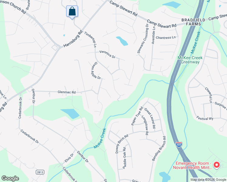 map of restaurants, bars, coffee shops, grocery stores, and more near 5211 Timbertop Ln in Charlotte