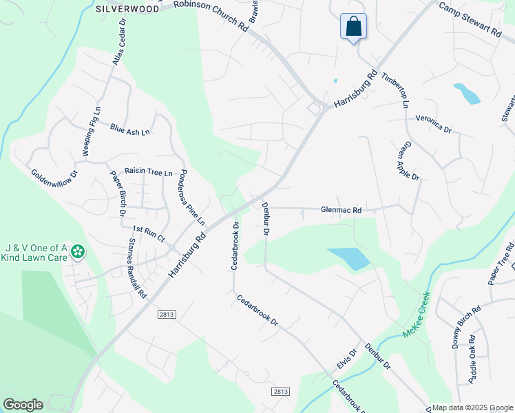 map of restaurants, bars, coffee shops, grocery stores, and more near 8934 Harrisburg Road in Charlotte