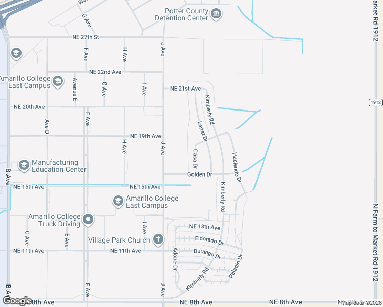 map of restaurants, bars, coffee shops, grocery stores, and more near 1606 Casa Drive in Amarillo