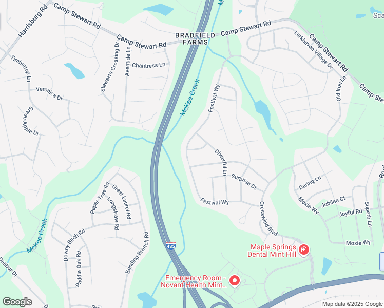 map of restaurants, bars, coffee shops, grocery stores, and more near 8645 Festival Way in Charlotte