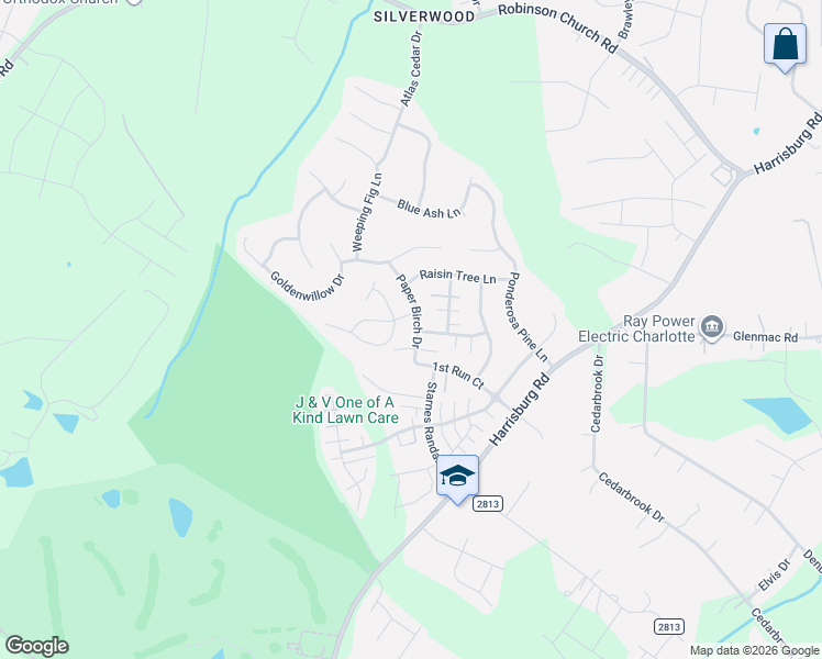 map of restaurants, bars, coffee shops, grocery stores, and more near 7036 Agava Lane in Charlotte