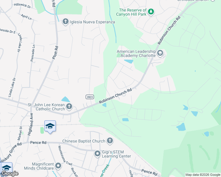map of restaurants, bars, coffee shops, grocery stores, and more near 6609 Ludell Lane in Charlotte