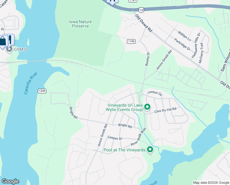 map of restaurants, bars, coffee shops, grocery stores, and more near 8624 Pennegrove Circle in Charlotte