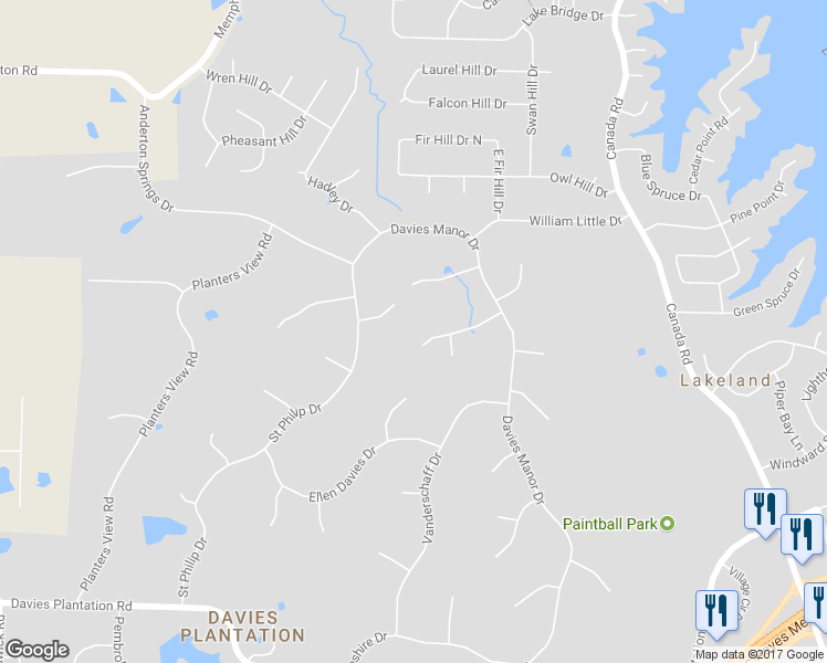 map of restaurants, bars, coffee shops, grocery stores, and more near 9306 John Thomas Cove in Memphis